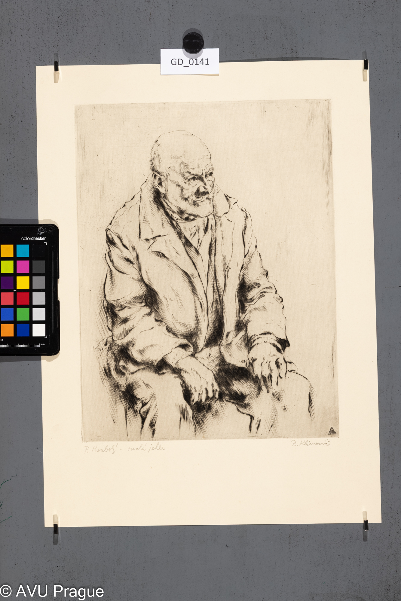 Rudolf Klimovič; P. Koubský - model; Suchá jehla;32 x 24,5;44 x 31,9; Silovský