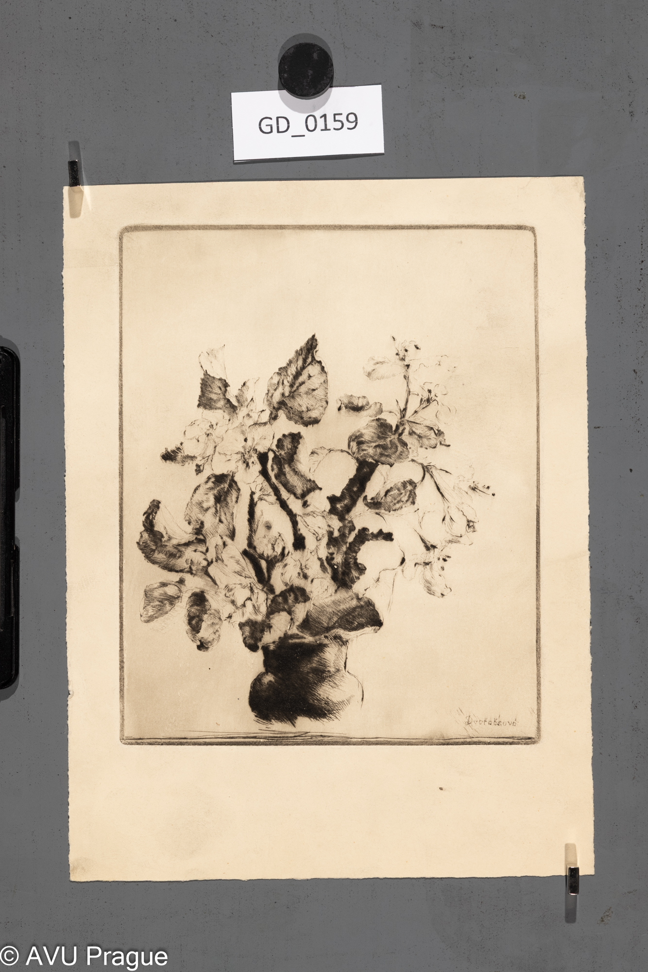 Jarmila Šírová (Dvořáčková);Kytice ve váze; Suchá jehla;18,9 x 15,3; 25,4 x 19; Silovský