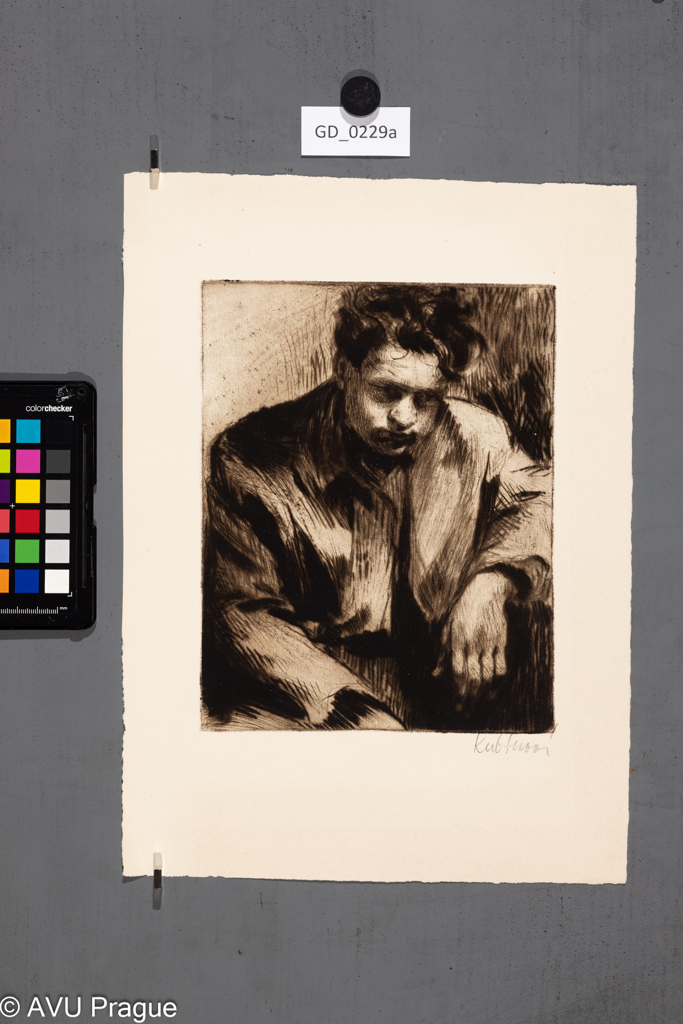 Jiřina Kubínová, Aleš, Suchá jehla, 22,7 x 17,3; 35,4 x 26, Silovský