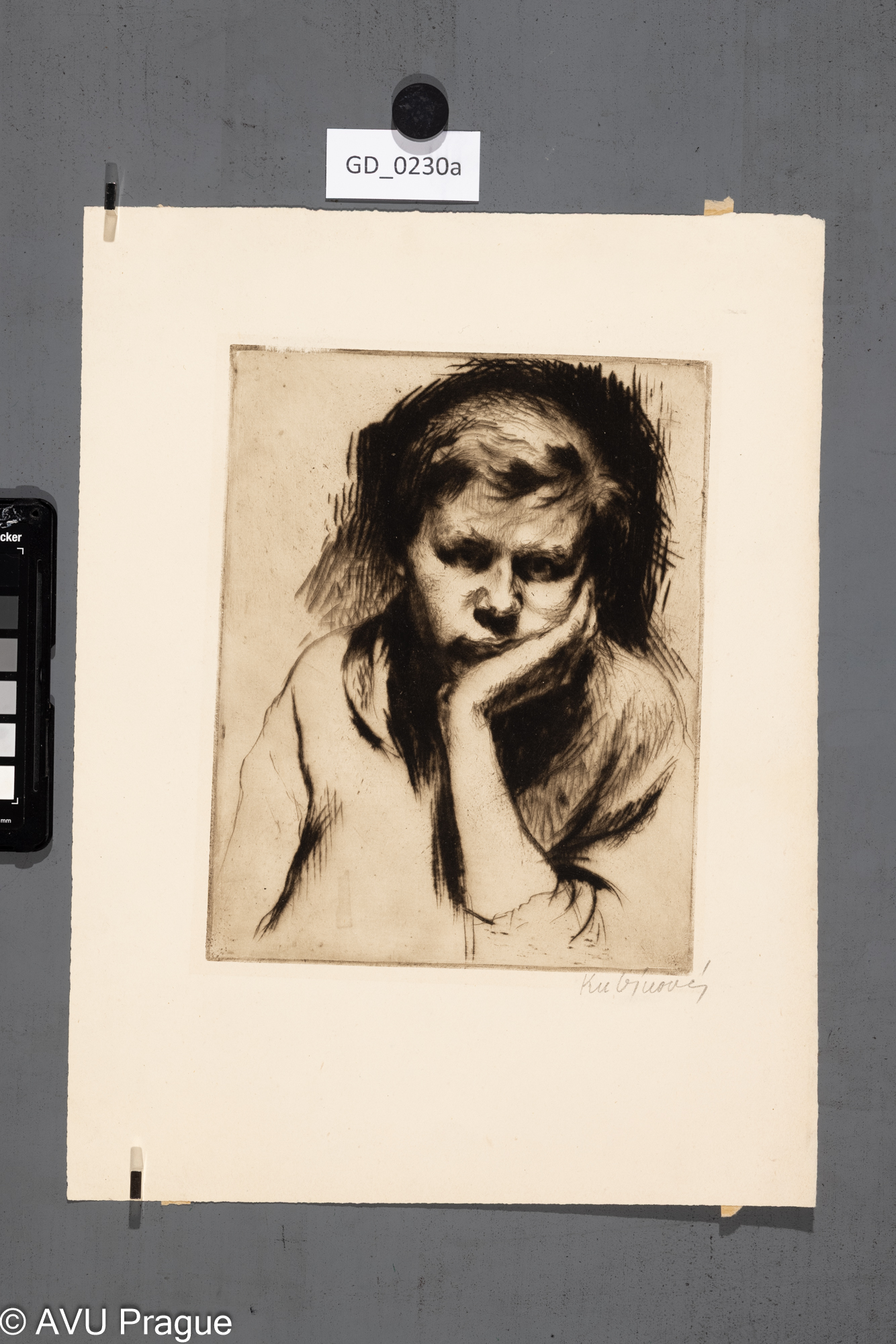 Jiřina KubínováAutoportrétSuchá jehla 21,8 x 17,335,3 x 36,5Silovský