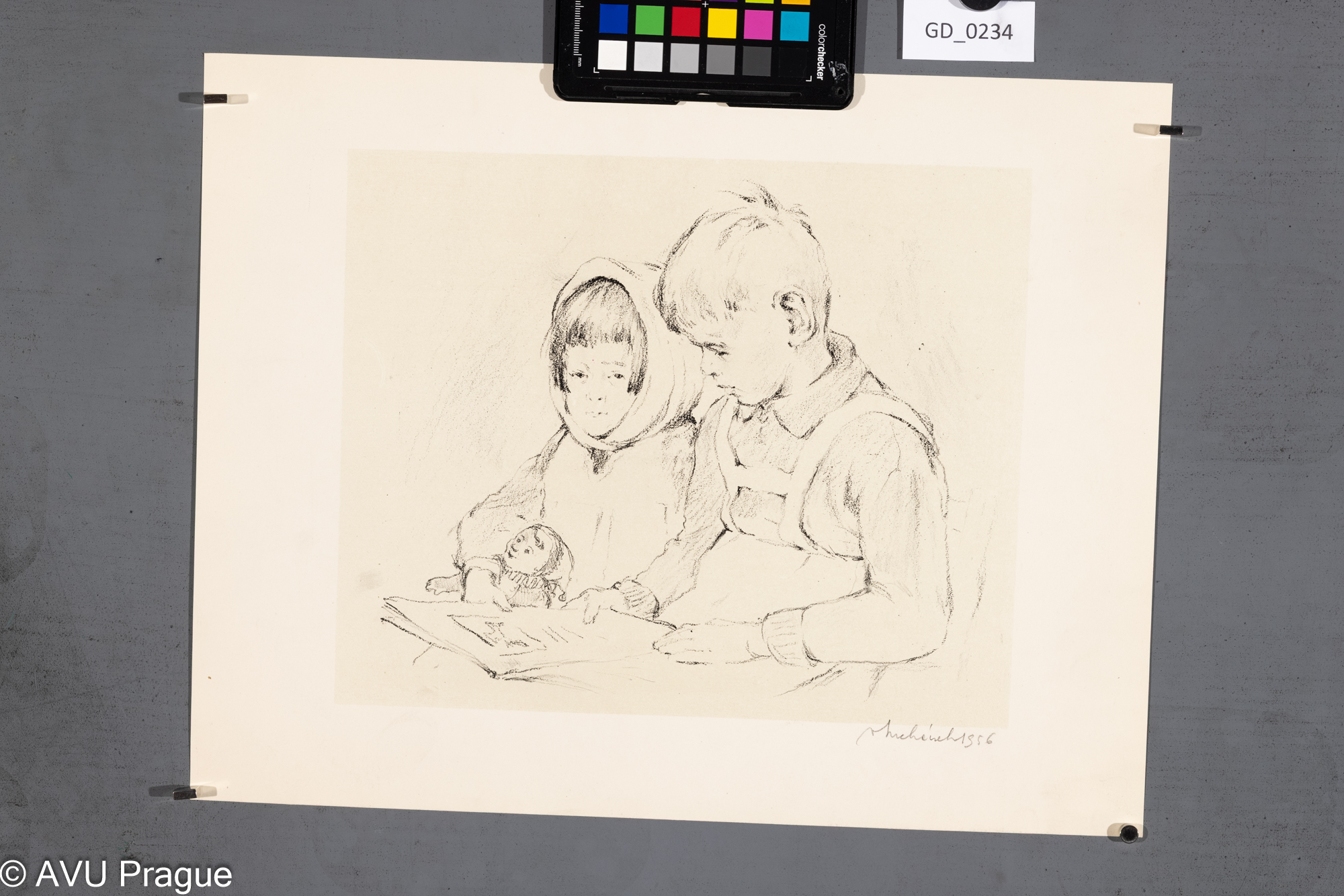 Vladimír SuchánekČtoucí si děti 1956Litografie - podtisk23,2x  28,131,5  x  40Silovský