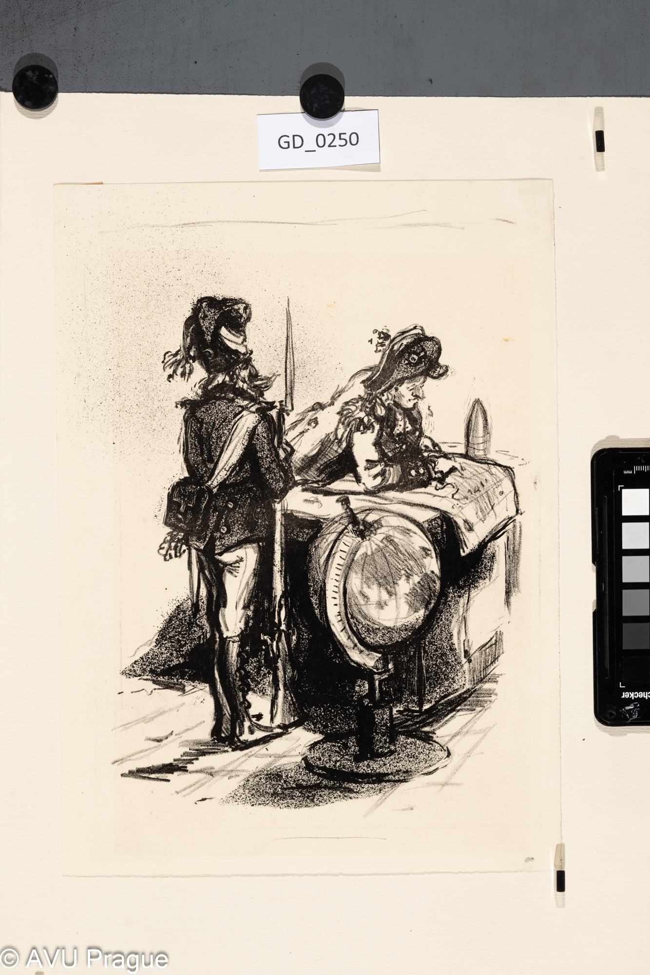 Zdeněk Mézl, ilustrace k "Ostrovu tučnáků" - Anatol France,Litografie, 27,2 x 19, 31,2 x 22,5, Silovský