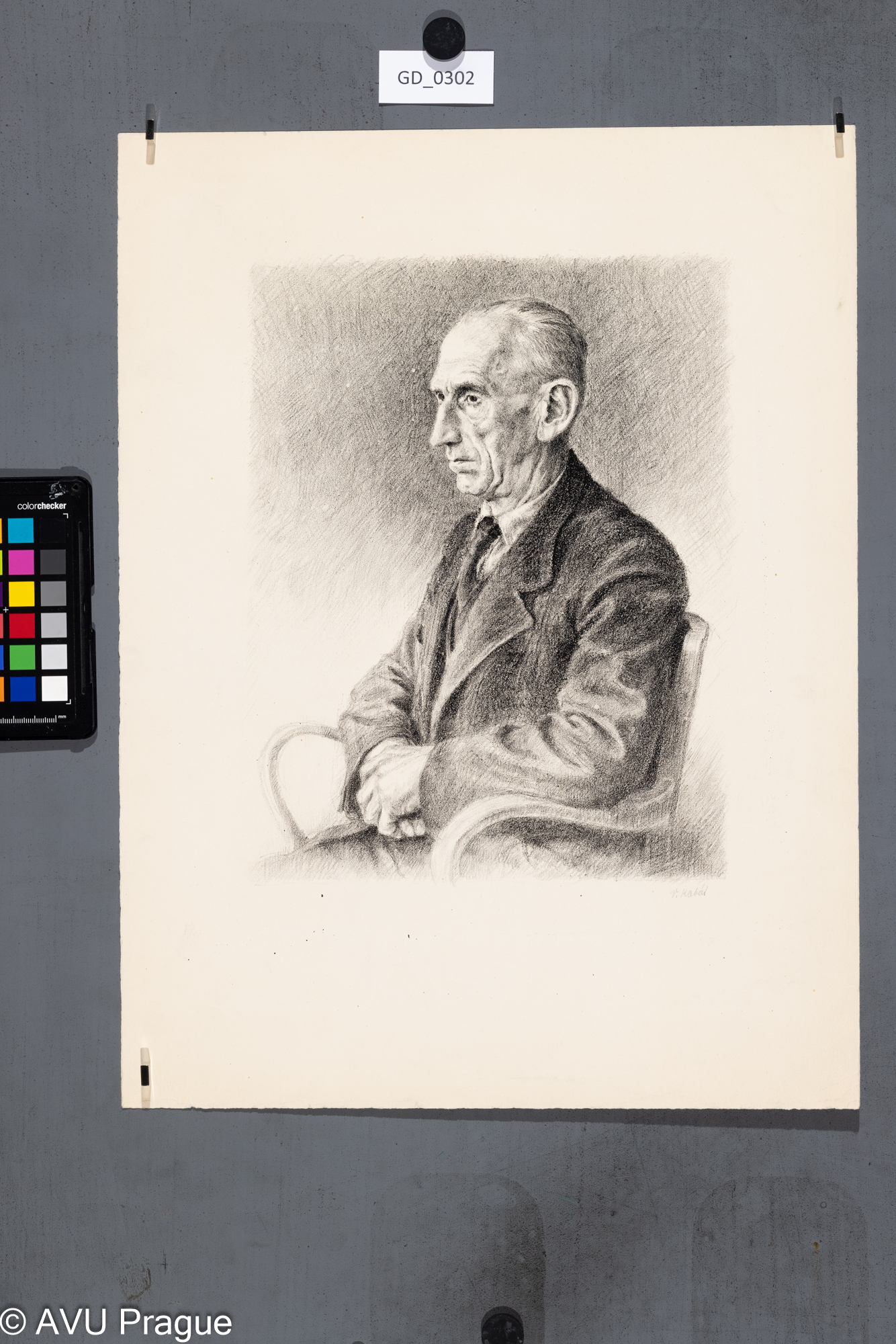 Vaclav Kabát, Sedící model,Litografie, 29,5 x 23,46,7 x 35,Pukl