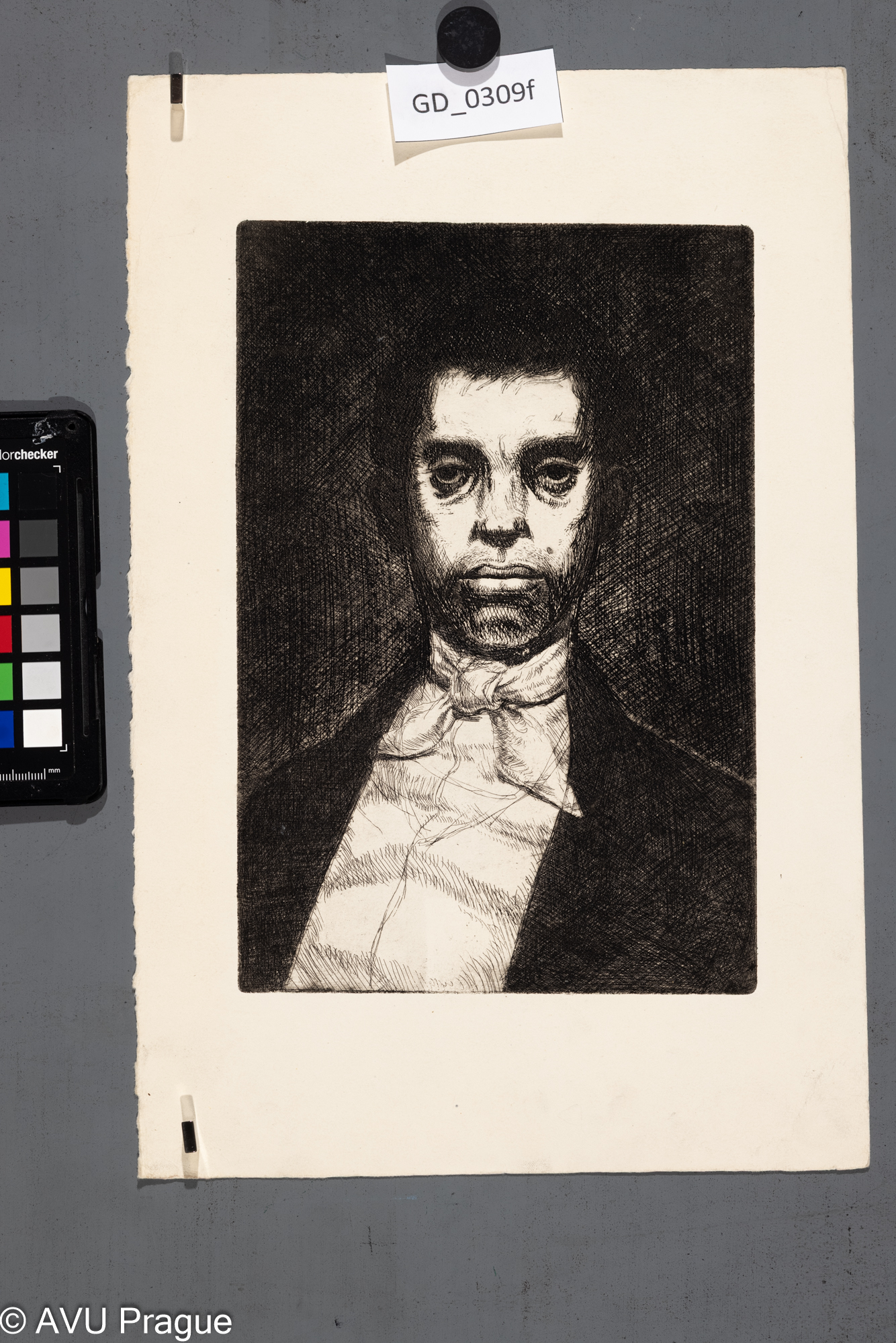 Karel Paták, Portrét muže, 1953,Lept, 24,6 x 16,3, 25,4 x 18,6,Pukl, 4 stav