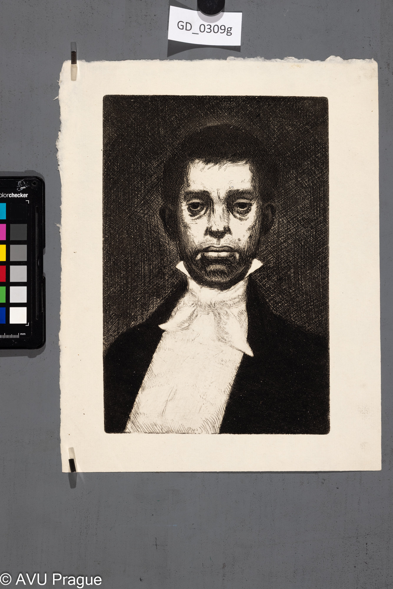 Karel Paták, Portrét muže, 1953,Lept, 24,6 x 16,5, 30 x 23,2,Pukl, 6 stav