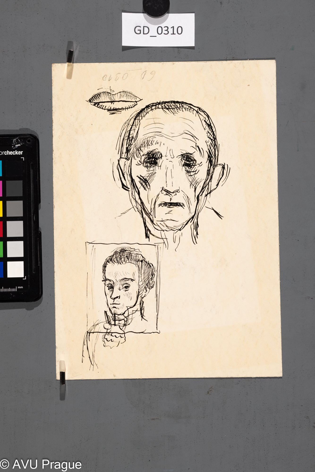 Karel Paták, Hlava,  Kresba, 9 x 6,32,2 x 16,8, Pukl