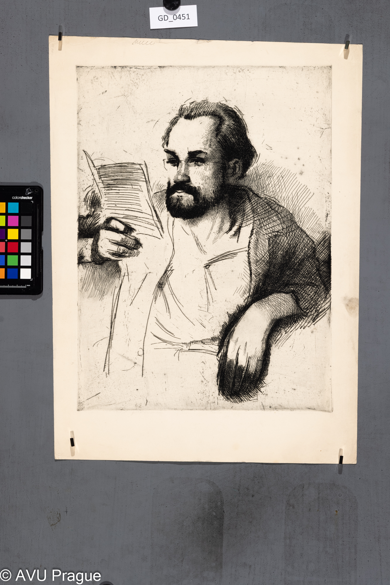 Neurčen, Čtenář, Lept, 39,5 x 29, 48 x 35