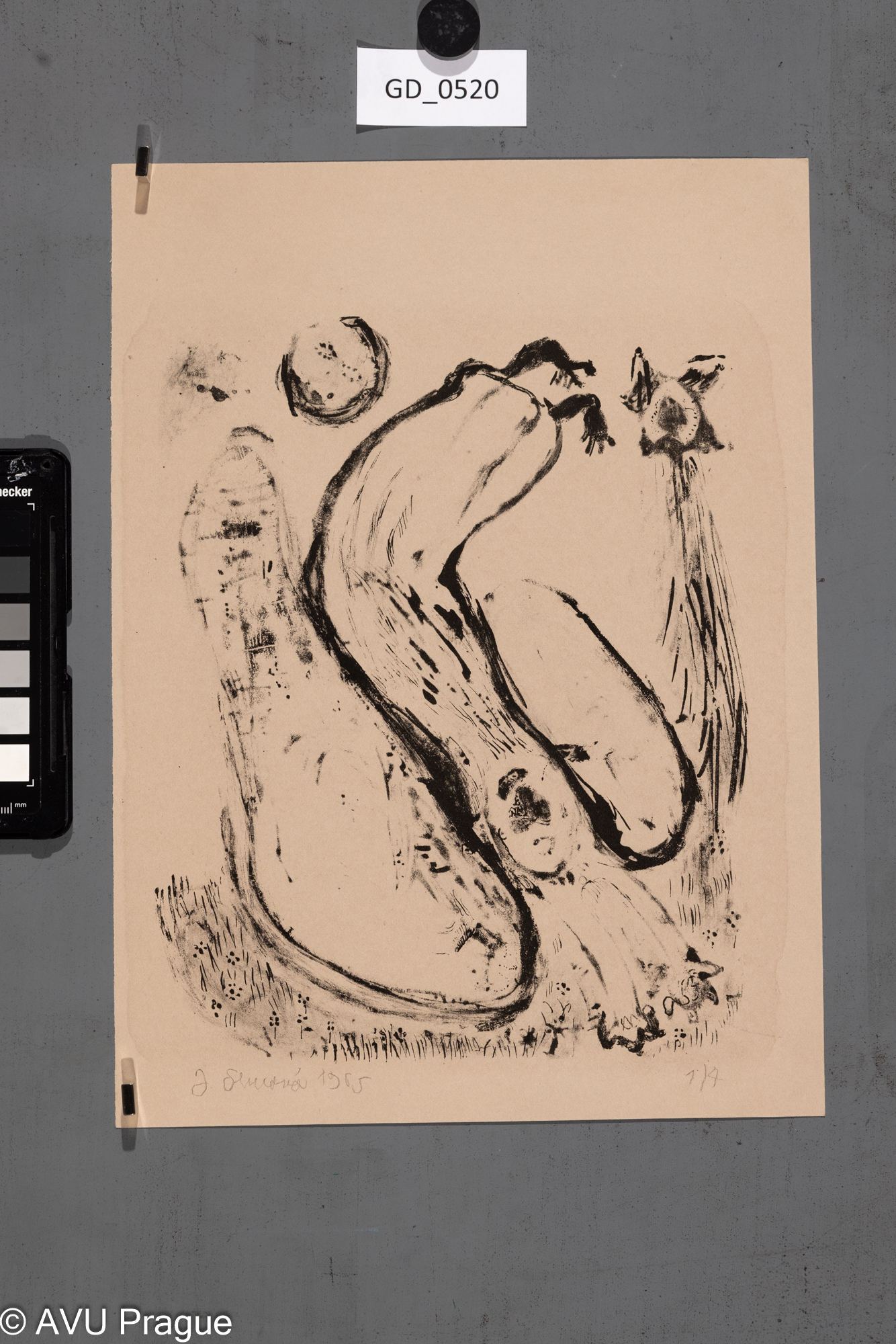 Jaroslava Severová, Kompozice II., 1965, Litografie, 25,5 x 21,3,30,8 x 22,8, Tittelbach