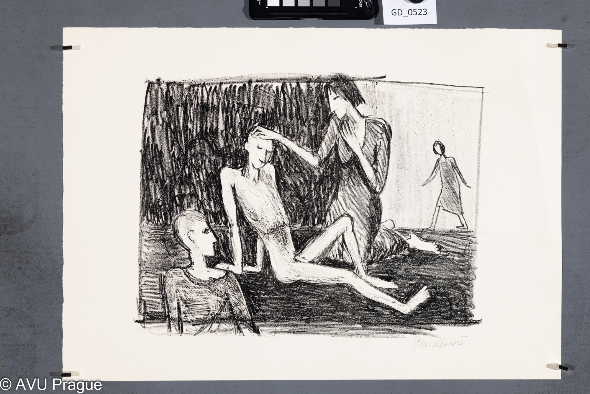 Eva Sendlerová, Čtyři figury,Litografie, 26 x 33,8, 35 x 49,8,Tittelbach