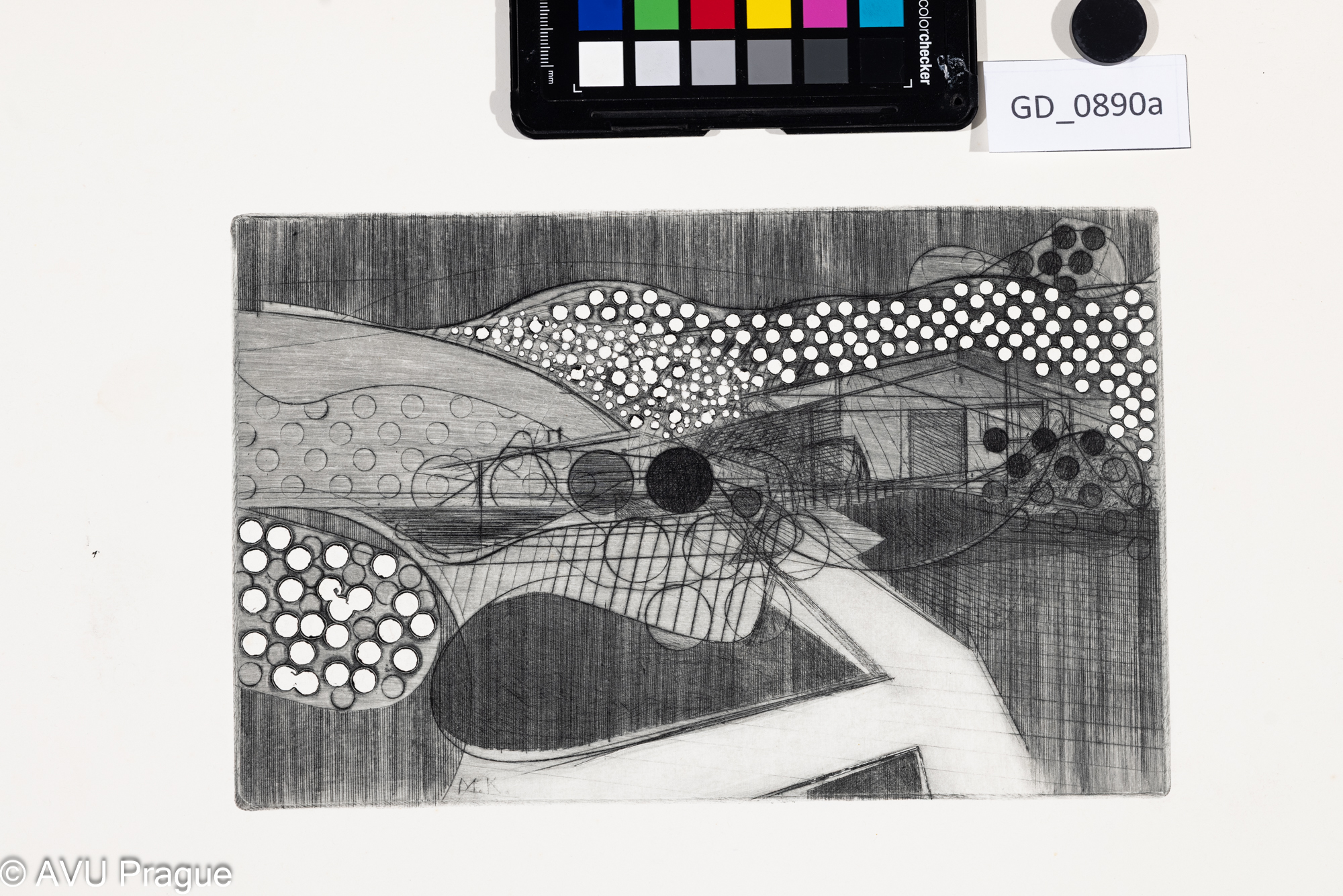 M.K.Abstrakce  - krajinaSuchá jehla - perforovaná matrice15,8 x 2533,2 x 45,2