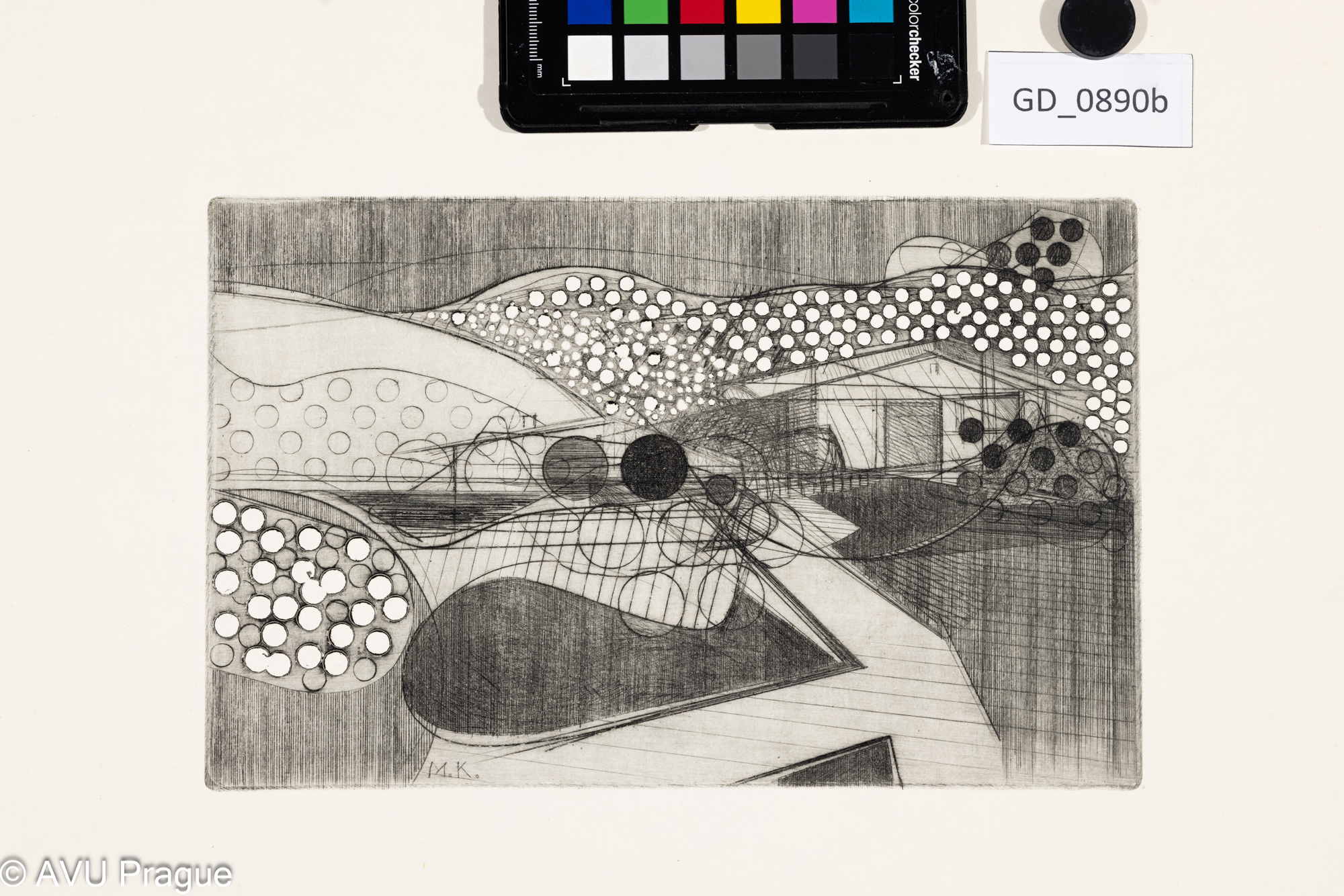 M.K.Abstrakce  - krajinaSuchá jehla - perforovaná matrice15,8 x 2533,1 x 45