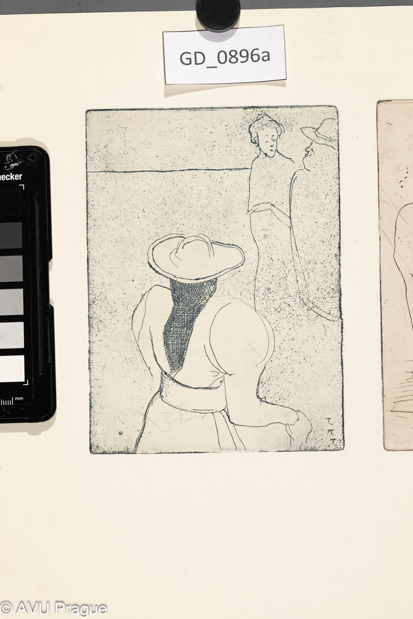 nezjištěno, Dámy / dvě matrice,Lept / akvatinta, 15,5 x 11,5,27,8 x 39,7