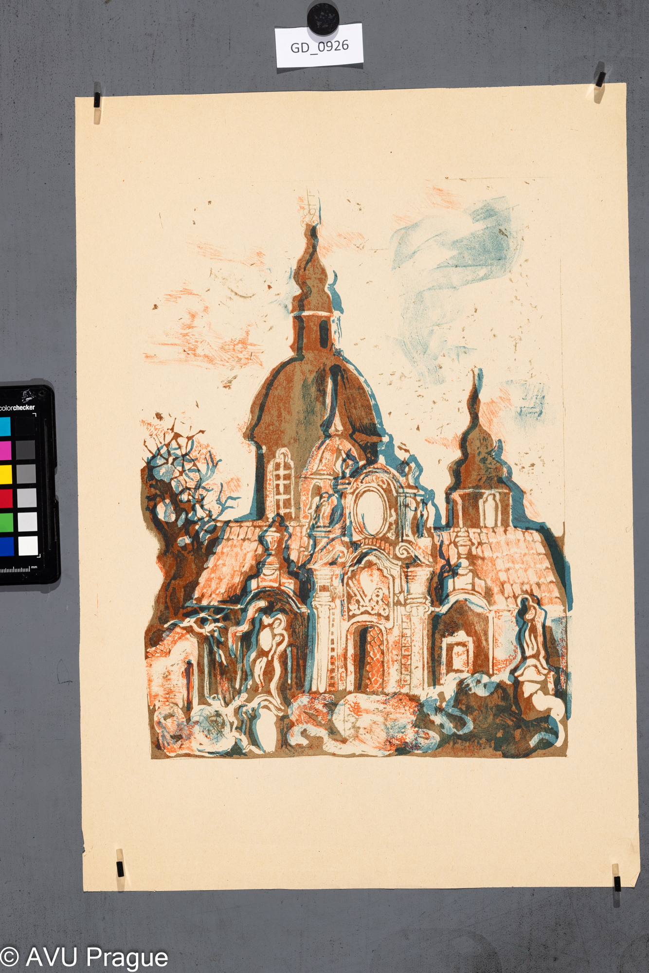 nezjištěno, Loreta,Litografie - tři barvy, 36,1 x 26,1, 50,1 x 34,6