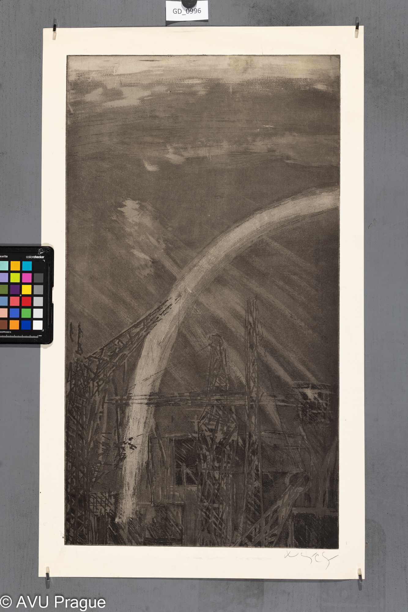 Zuzana Nováčková, Duha na staveništi, Rezerváž, 62,4 x 34,8; 70,3 x 41,3,Čepelák