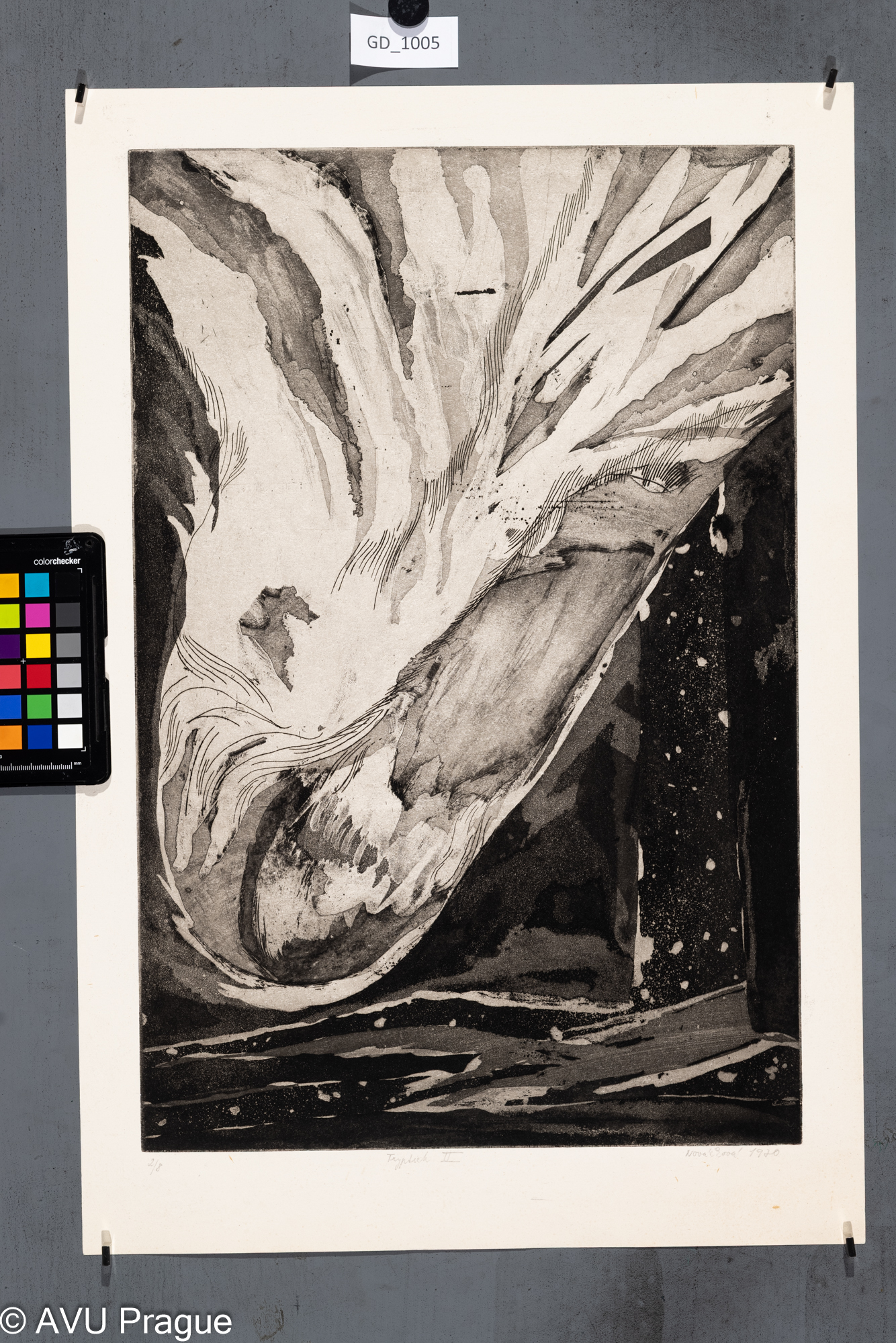 Zuzana Nováčková, Tryptich II., 1970, Lept / akvatinta, 49,8 x 32,6,57,5 x 38,6, Čepelák