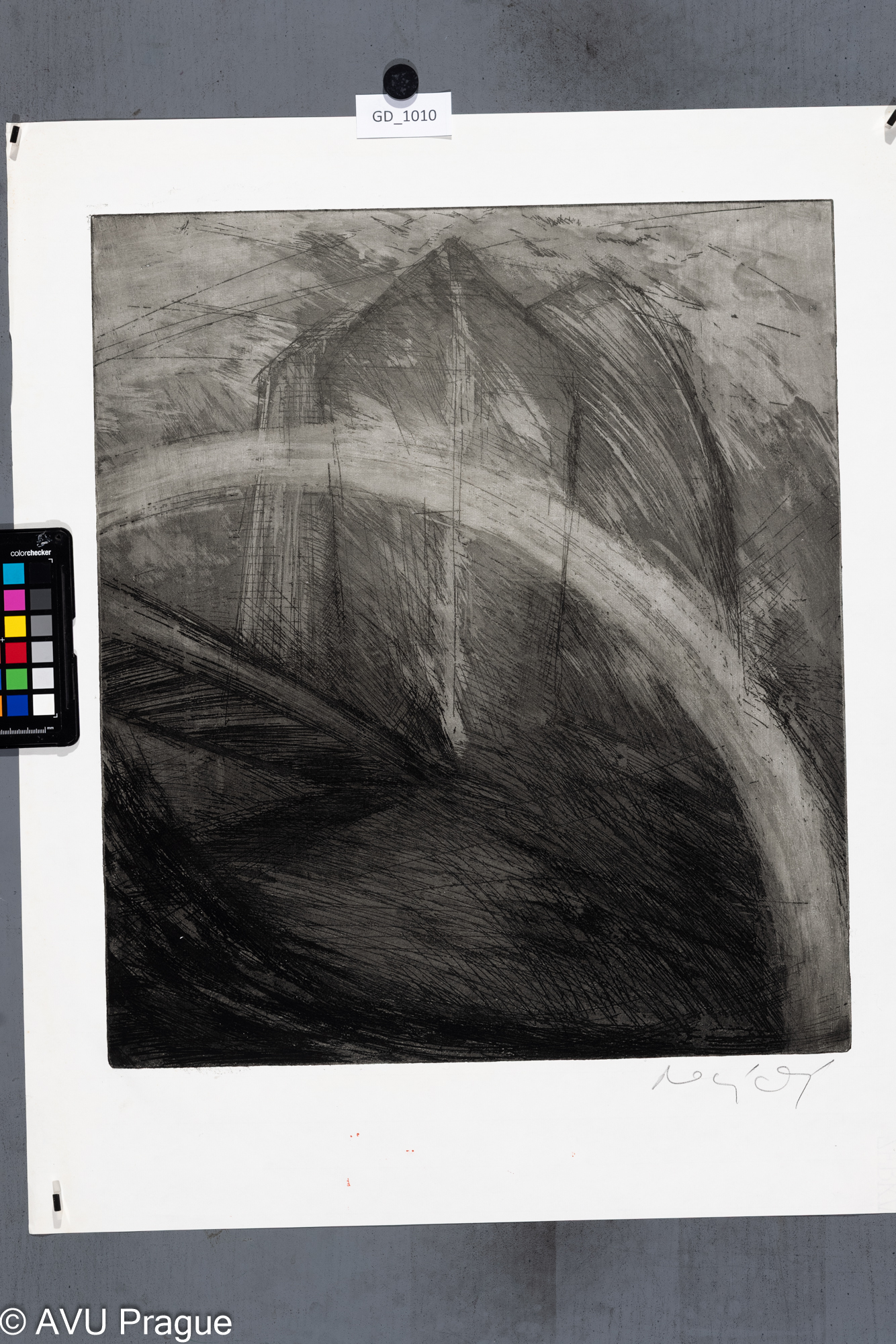 Zuzana NováčkováAbstrakce, Abstrakce (duha), Lept / akvatinta, 48,8 x 42,5, 63,6 x 51,8, Čepelák