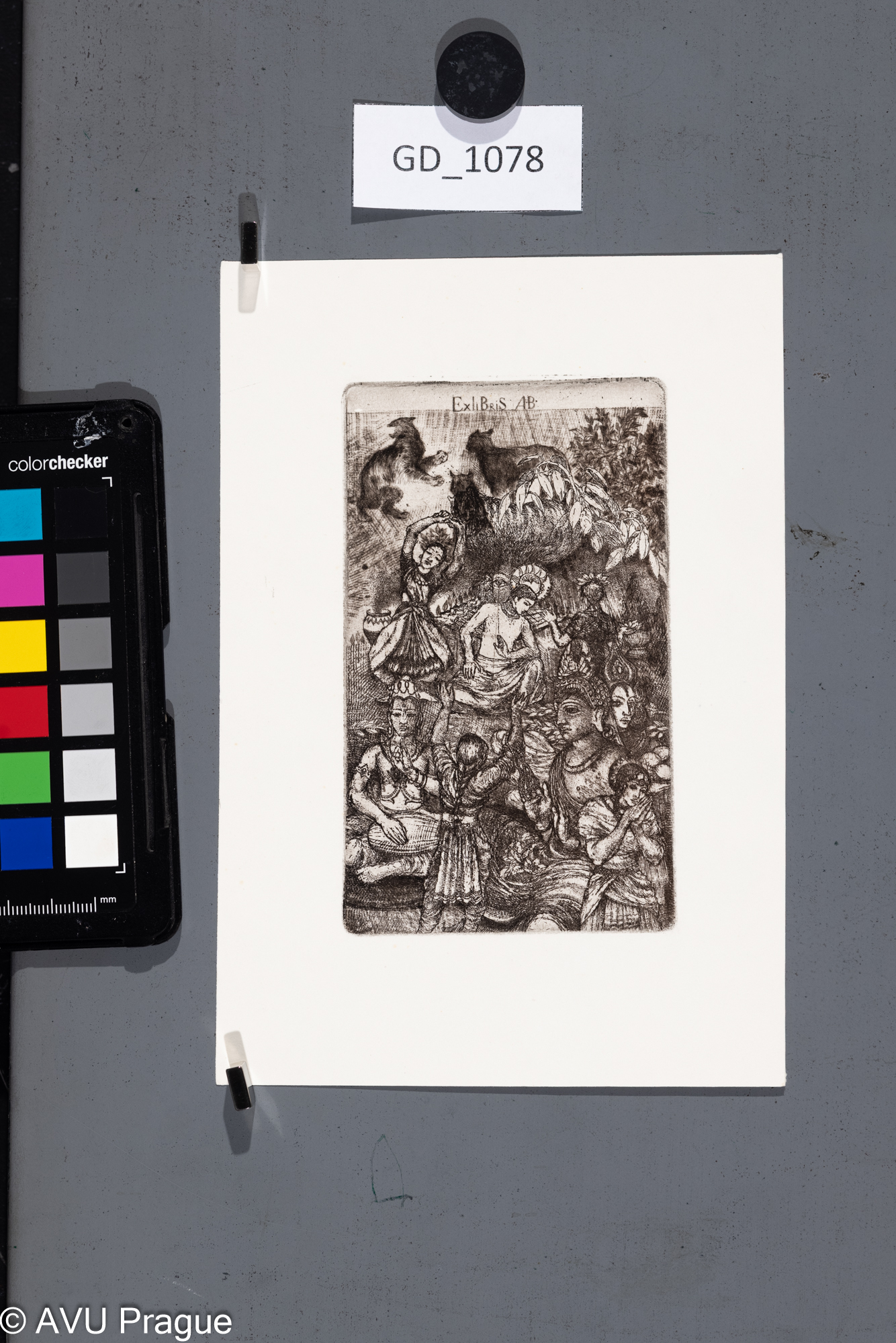 Ivana Kantůrková, Ex libris AB,Lept / suchá jehla, 12,7 x 7,6,18,9 x 13, Čepelák