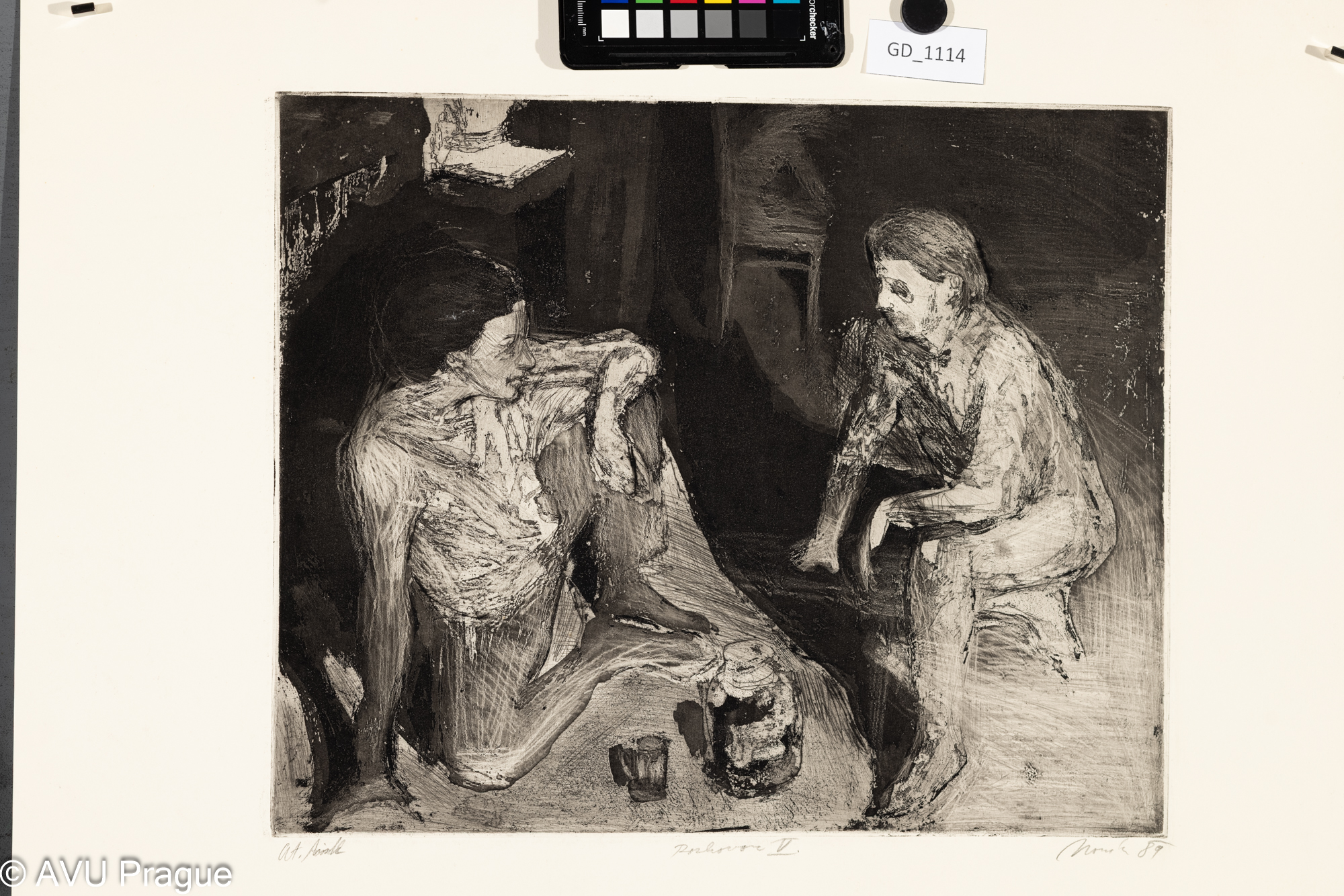 Petr Novák, Zlý sen IV.1989.Akvatinta -Rezerváž,32,3 x 39,2, 44 x 59,1,