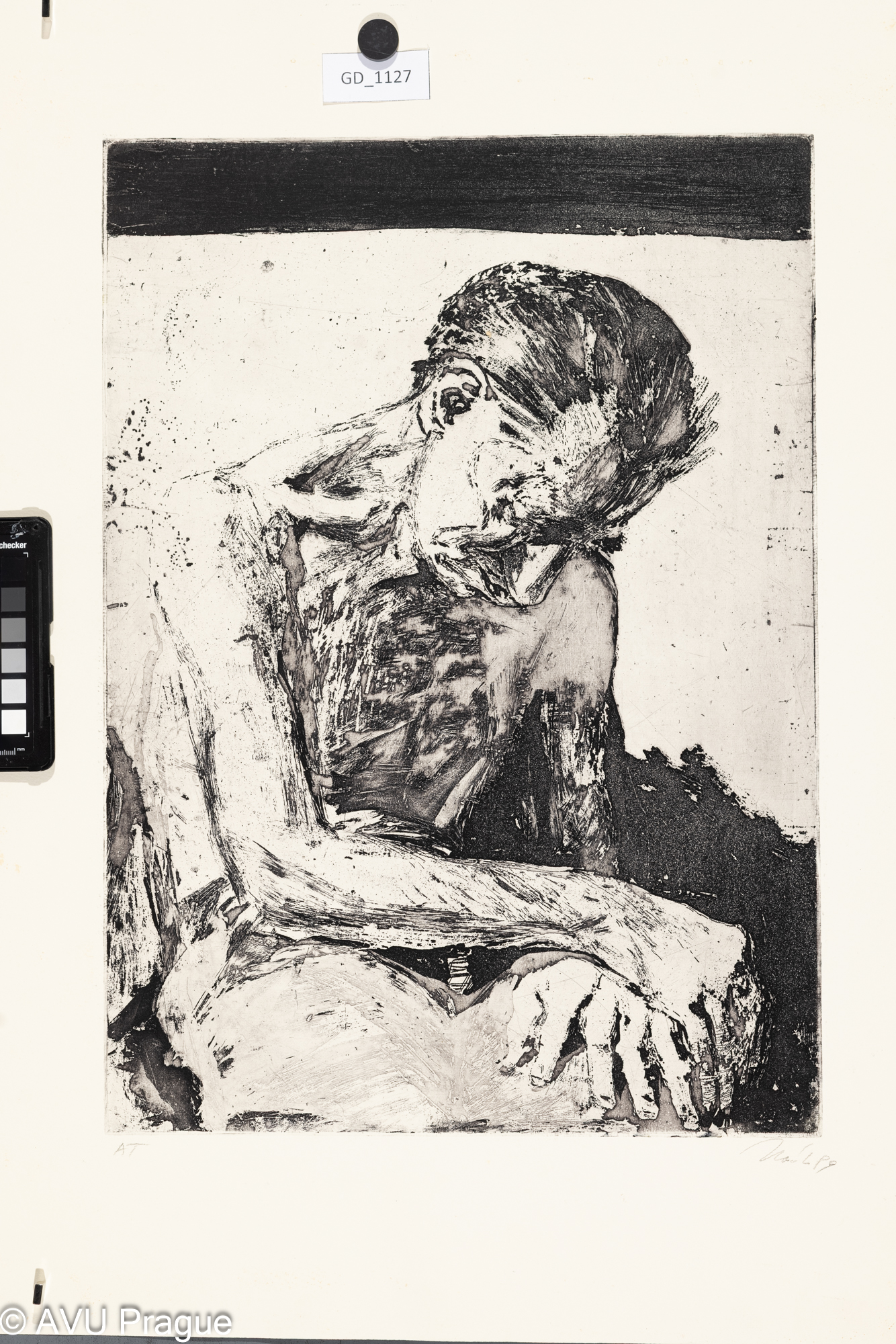 Petr Novák, Model - stařec, 1989,Akvatinta - rezerváž, 49,1 x 35,66,7 x 51,2,