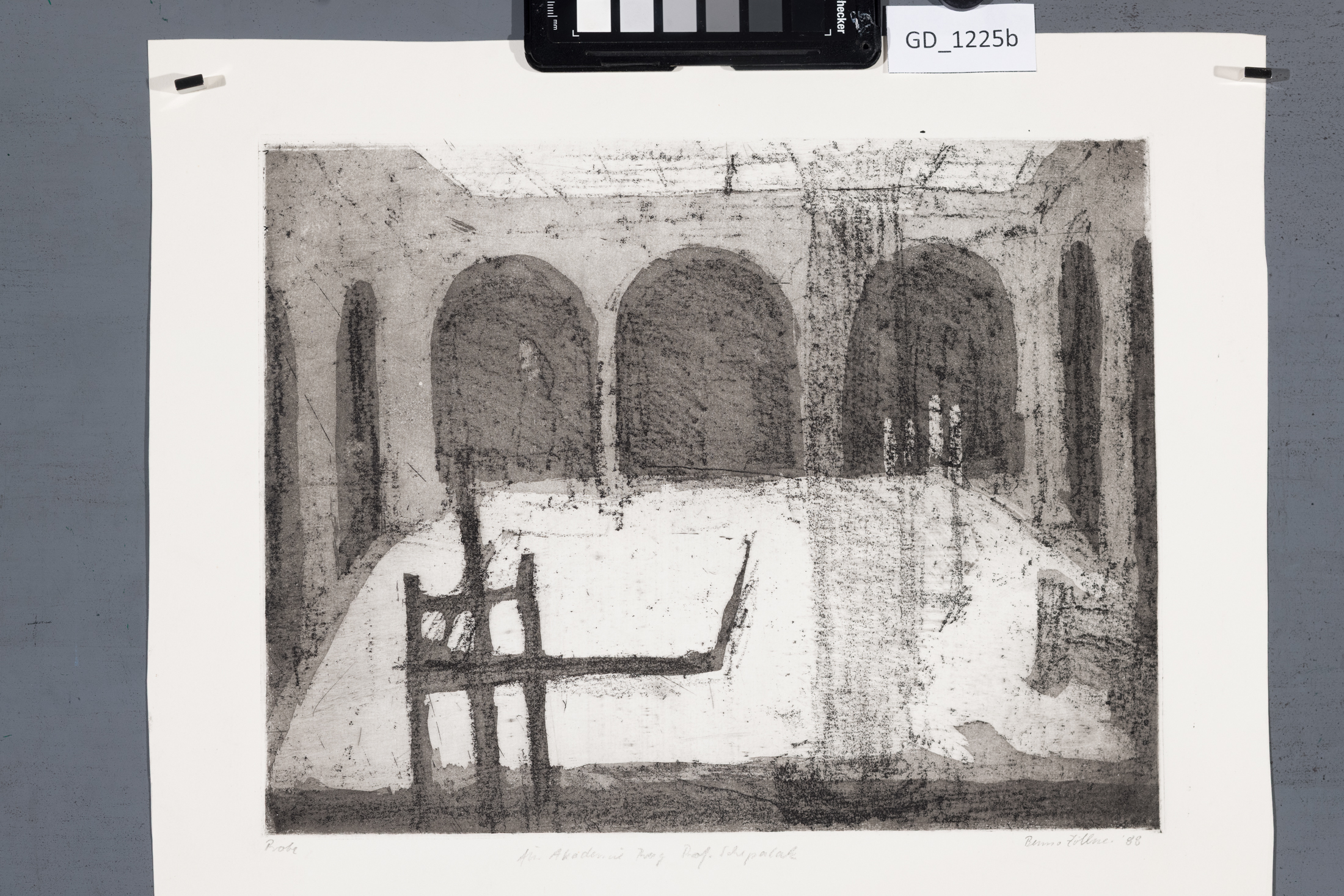 Bruno Zöllner, Atrium MG AVU, 1988Měkký kryt / akvatinta, 24,1 x 31,5,35,4 x 39,3,
